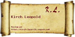 Kirch Leopold névjegykártya